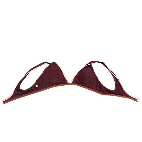 Aerie Maroon, Pink, and Burnt Orange Scoop Bikini Swim Top | Size XL - Picture 4 of 5